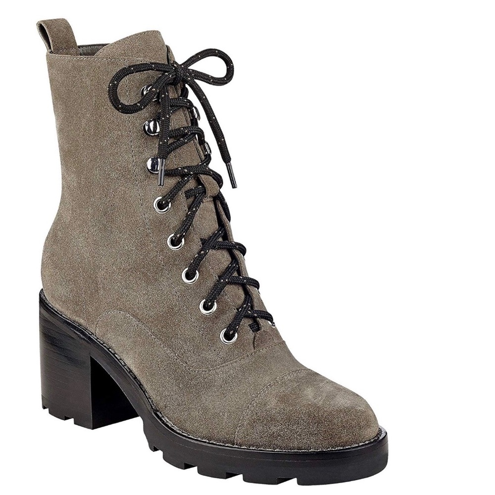 Marc Fisher suede lace up Wanya boots Taupe 8